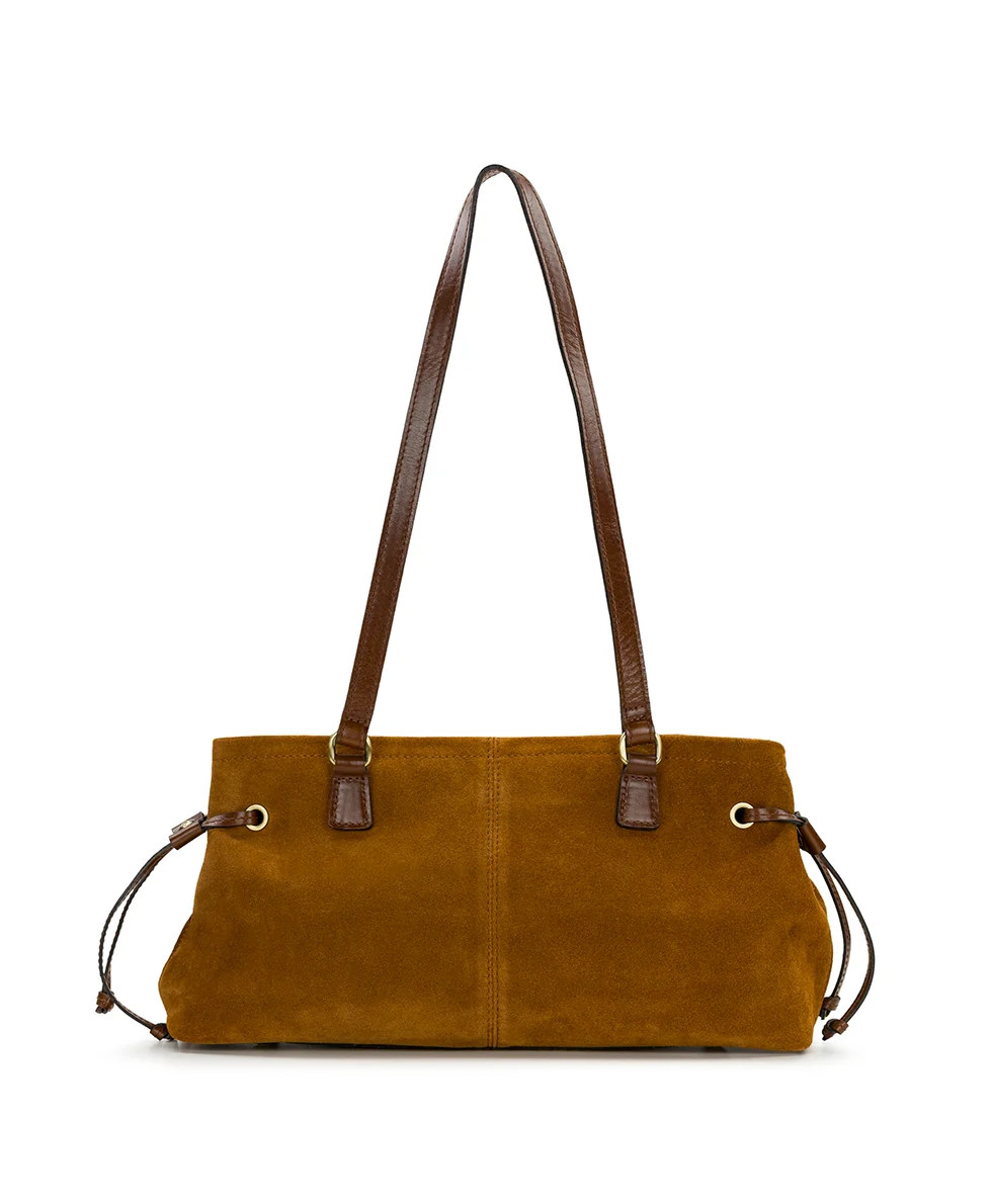 Linnea Shoulder Bag | Suede Leather | Cognac | Patricia Nash Designs