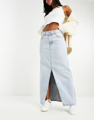 Mango maxi skirt in light blue | ASOS | ASOS (Global)