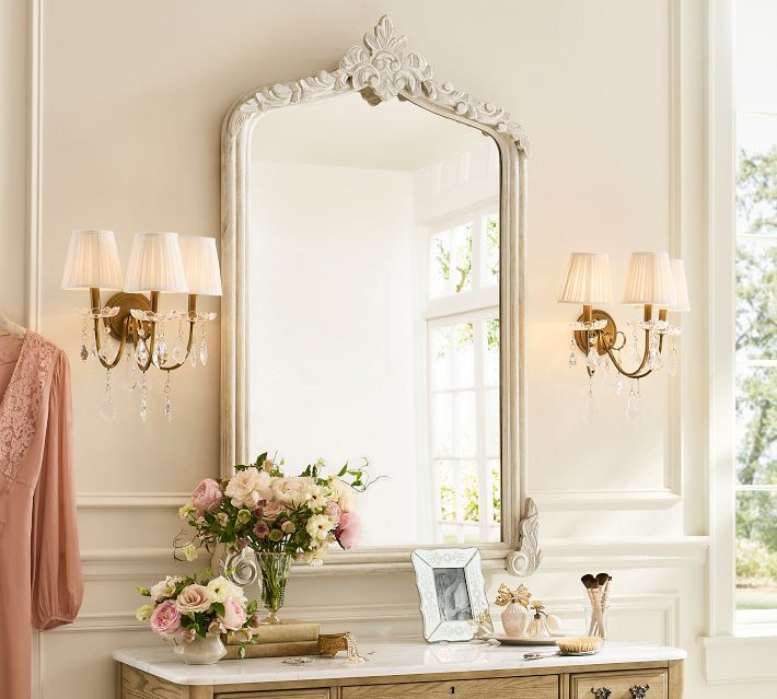 LoveShackFancy Carved Wood Mirror | Pottery Barn (US)