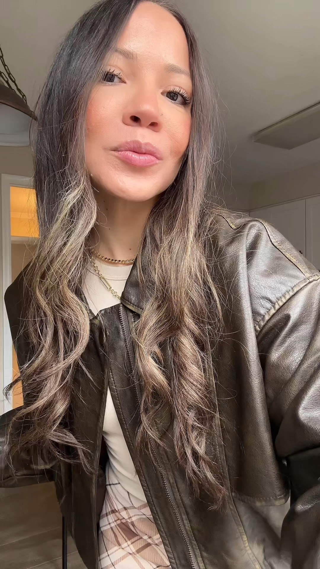 Outfit check featuring my new jewelry from @electricpicks. These are 30%-40%off.  Fit is giving Thanksgiving outfit vibes. Comment “shop” for the link. 

#electricpicks #thanksgivingoutfitideas #autumnoutfit #autumnstyle #fallstyle #falloutfits #fallfashion2024 #fallootd oversized jacket, brown jacket, plaid skirt, long skirt, holiday outfits, fashion reel, edgy jacket, edgy look, dc influencer

#LTKSaleAlert #LTKWatchNow #LTKFindsUnder50