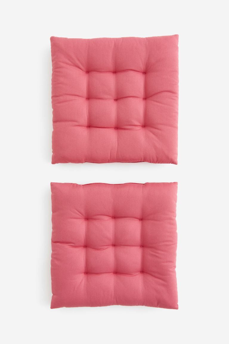 2-pack Cotton Seat Cushions - Deep pink - Home All | H&M US | H&M (US + CA)