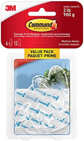 Command Clear Hooks Value Pack, Medium, 6 Hooks 12 Medium Strips | Amazon (CA)