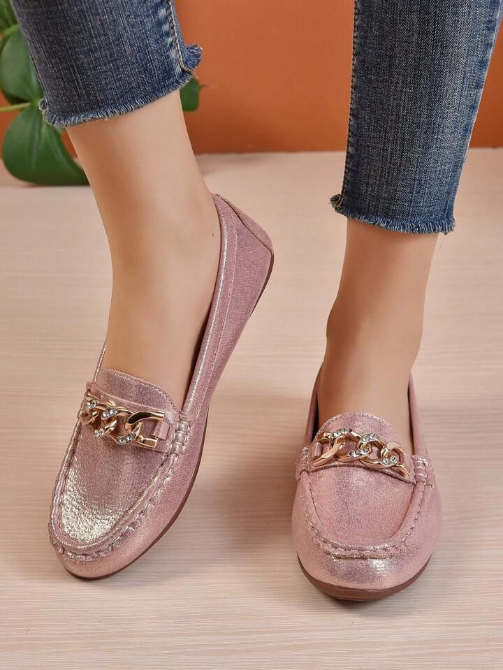 Women Chain Decor Loafer Flats, Fashion Outdoor Flats | SHEIN