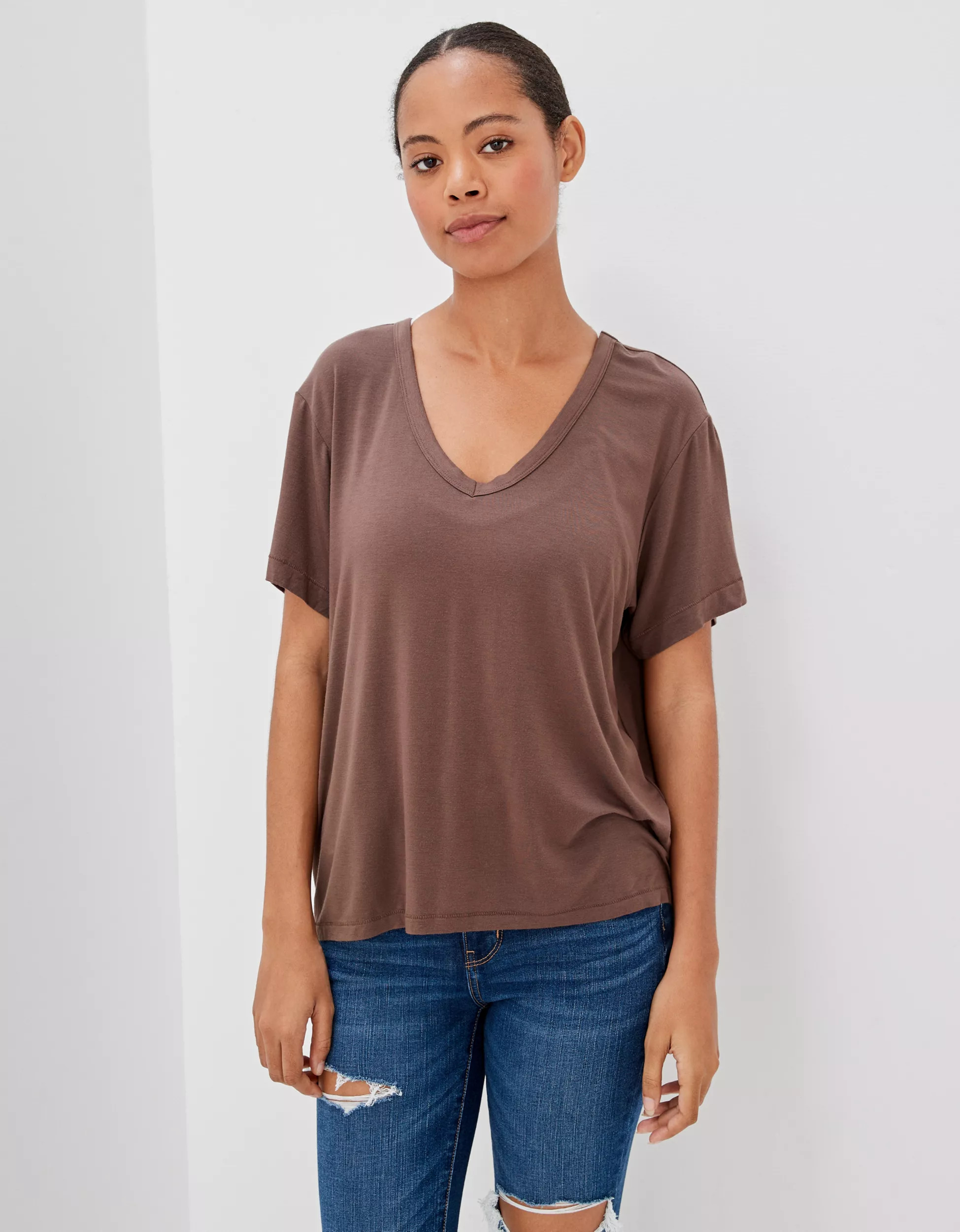 AE Oversized Soft & Sexy V-Neck T-Shirt | American Eagle Outfitters (US & CA)