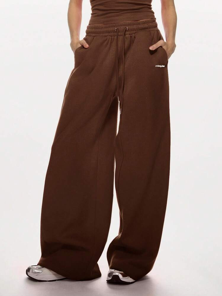 MISSGUIDED Ultra Wide Leg Oversized Sweatpants Cozy Loungewear High Waist Drawstring Palazzo Styl... | SHEIN
