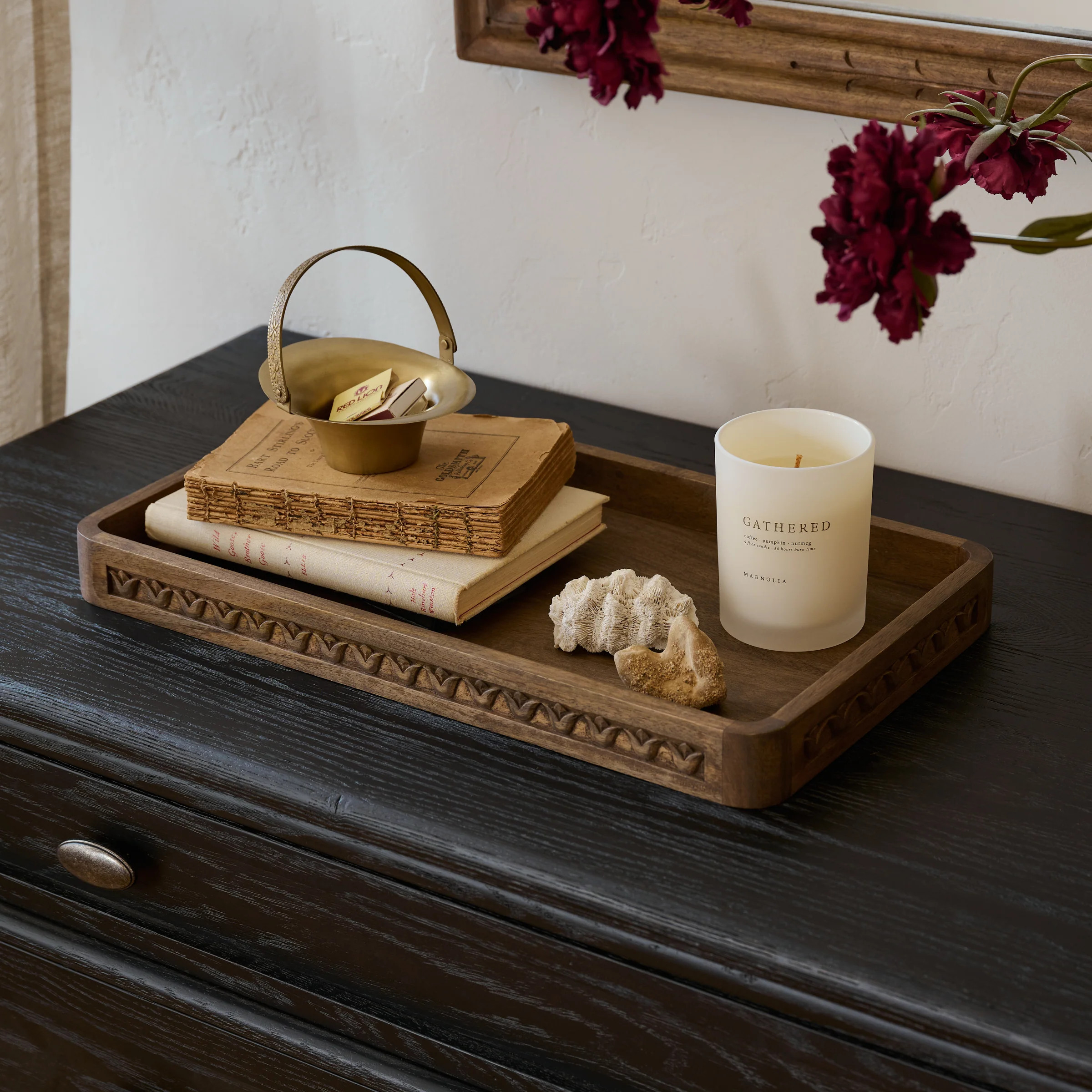 Warren Carved Wood Tray | Magnolia