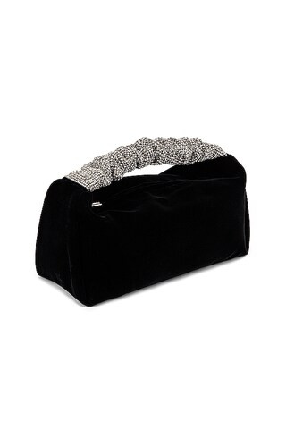 Scrunchie Crystal Handle Small Bag in Black | Revolve Clothing (Global)
