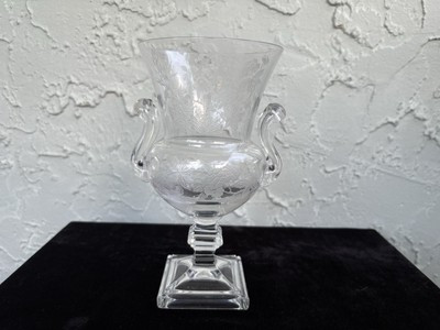 DUNCAN MILLER Grecian Elegant Glass Handled Urn Vase | eBay US