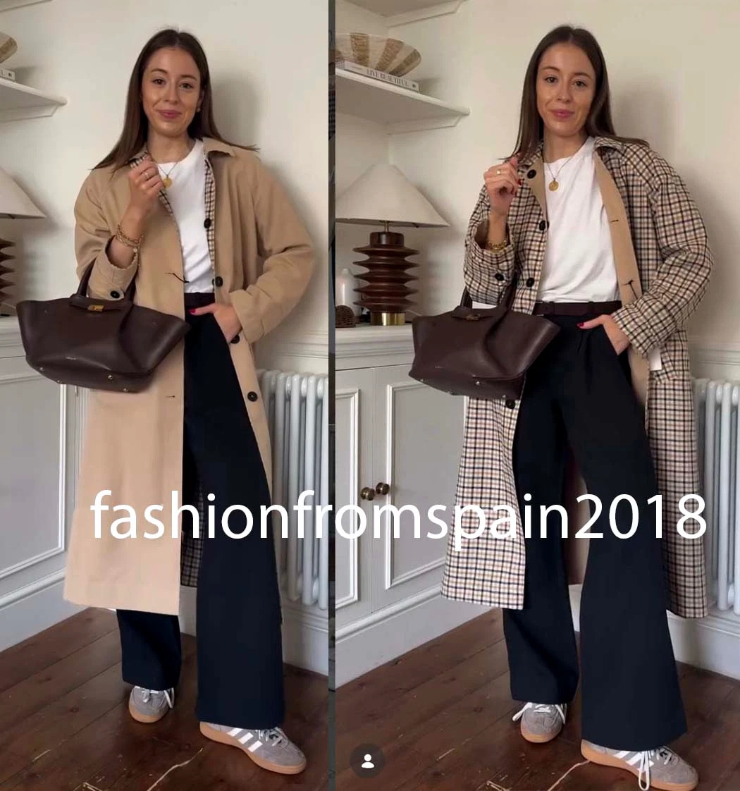ZARA NEW WOMAN REVERSIBLE PLAID TRENCH COAT ZW BEIGE BROWN XS-XL 3811/045/083 | eBay | eBay US