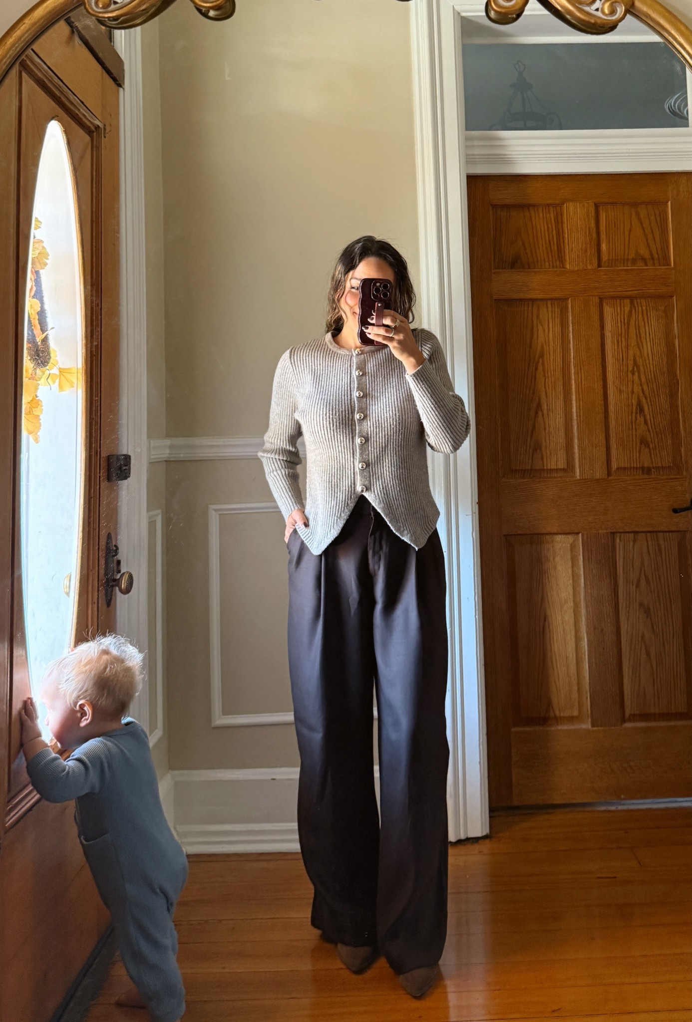 Love these comfy trouser pants from H&M! Sweater from Commense (wearing a small).

#LTKFindsUnder50 #LTKFindsUnder100 #LTKSaleAlert