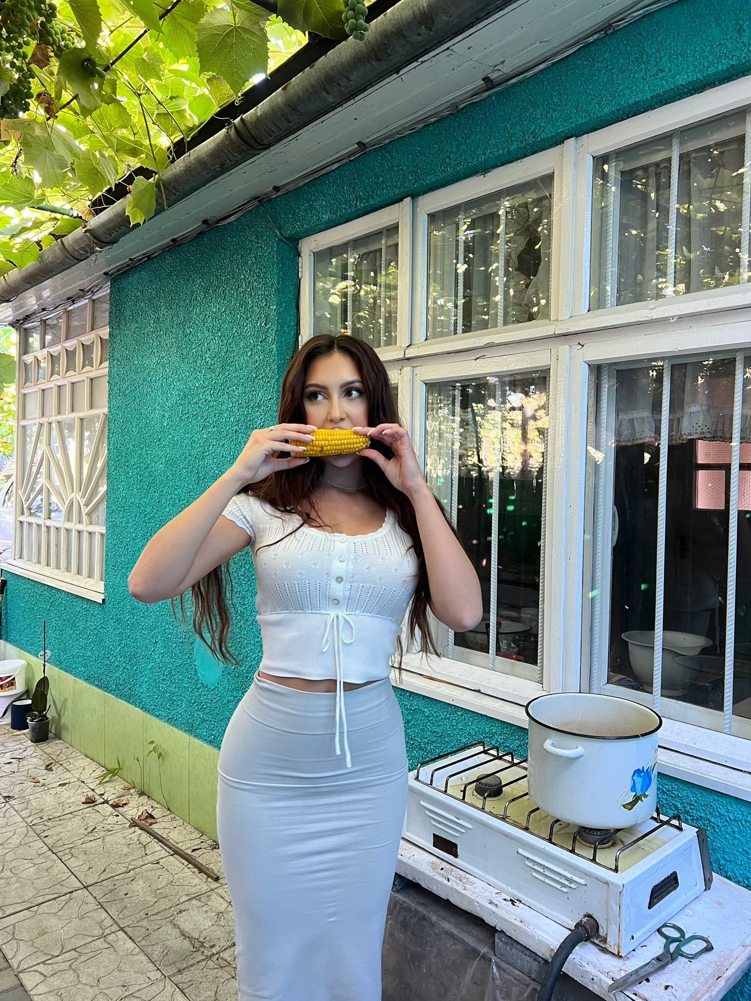 White knitted top, crochet cup sleeve top, white maxi skirt, low rise skirt, summer outfit 

#LTKSeasonal #LTKeurope #LTKstyletip