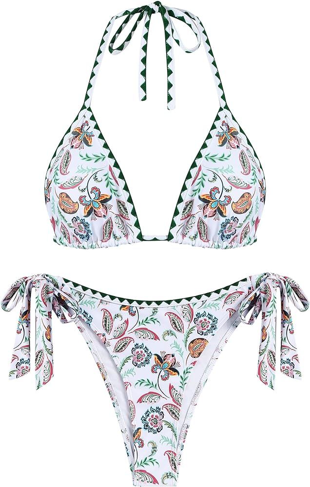 ZAFUL Swim Suits for Women 2024 String Bikini Sets Two Piece Swimsuit Cute Bikinis Sexy Bathing S... | Amazon (US)