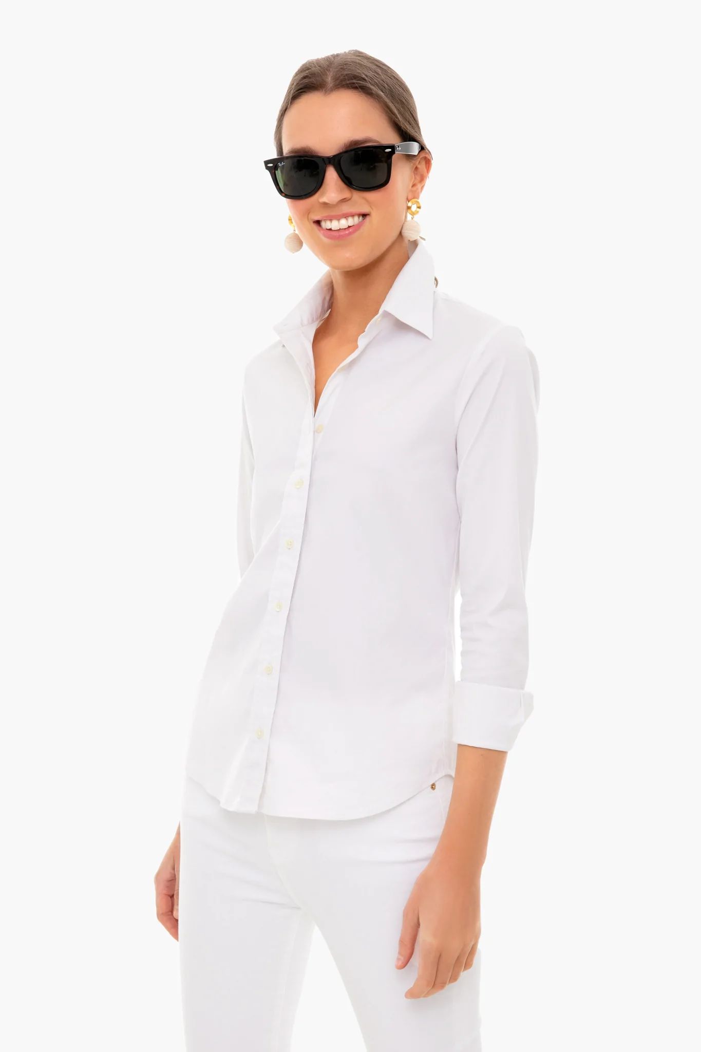 White Long Sleeve Essentials Shirt | Tuckernuck (US)