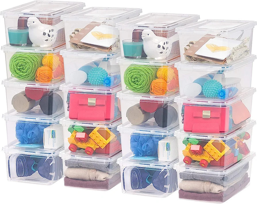 IRIS USA 5.9 Qt. Plastic Storage Container Bin with Latching Lid, Stackable Nestable Shoe Box Tot... | Amazon (US)