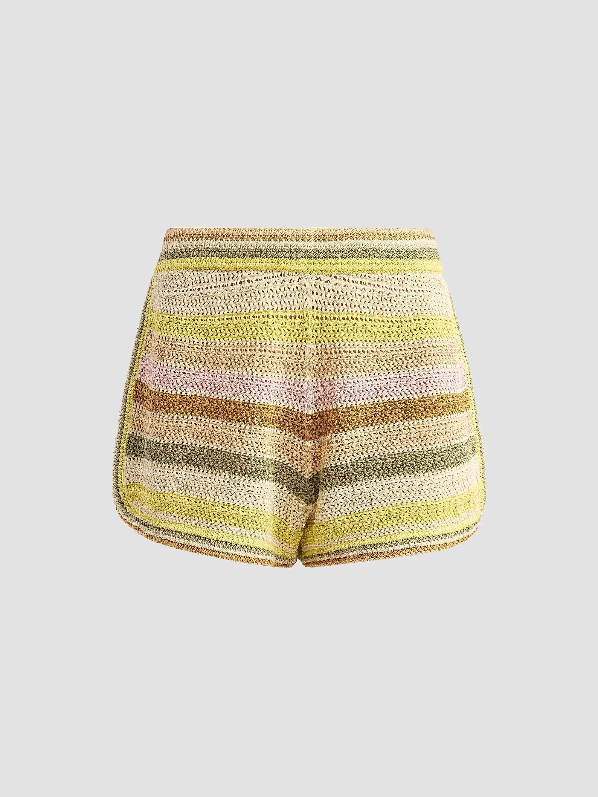 Indra Stripe Crochet Cotton Shorts | Saks Fifth Avenue