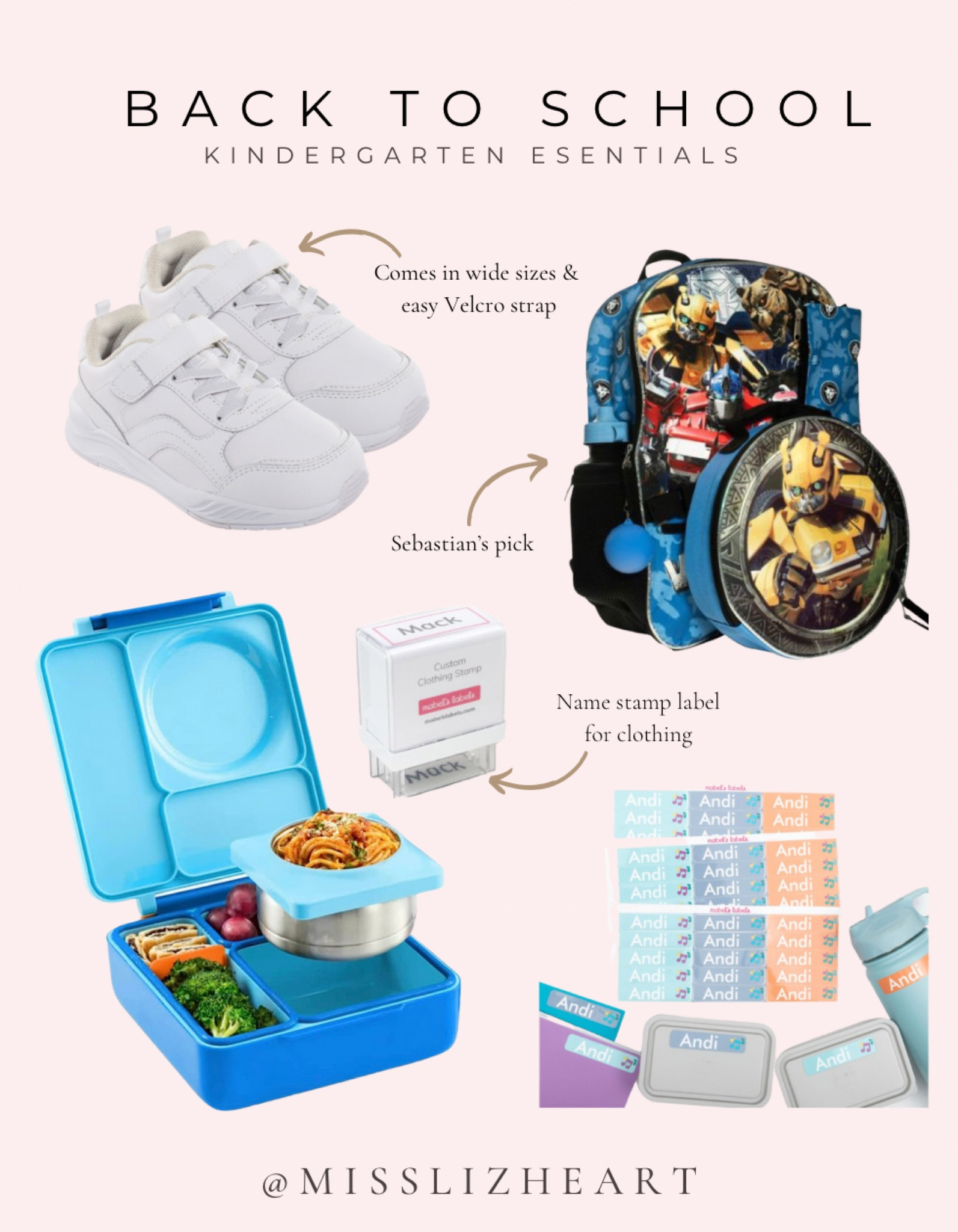 These are some of my essentials for kindergarten back to school. I used this lunchbox for pre-K and it was amazing you can store hot food or cold food in the little metal compartment. I also picked up. This name stamp to label all of the clothing like sweaters and jackets and the stickers for lunchboxes and school supplies. Also, a good pair of sneakers that are easy to put on and off and comfortable to wear all day. 

#LTKBacktoSchool #LTKSeasonal #LTKkids