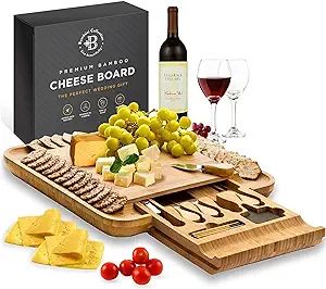 Bambüsi Cheese Board and Knife Set - Premium Bamboo Charcuterie Board Set & Cheese Board Accesso... | Amazon (US)
