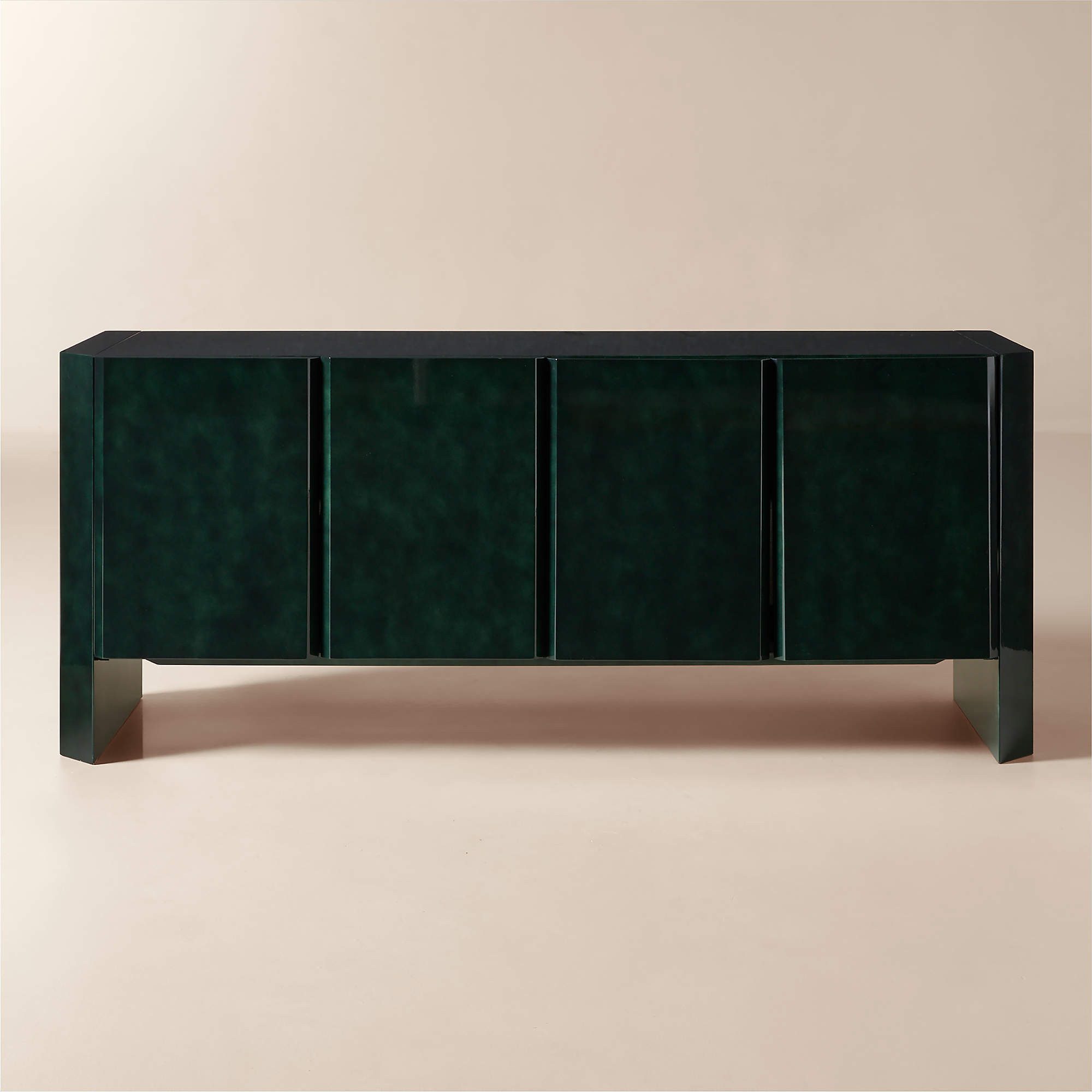 Kirnan 72" Dark Green High-Gloss Lacquered Credenza + Reviews | CB2 | CB2