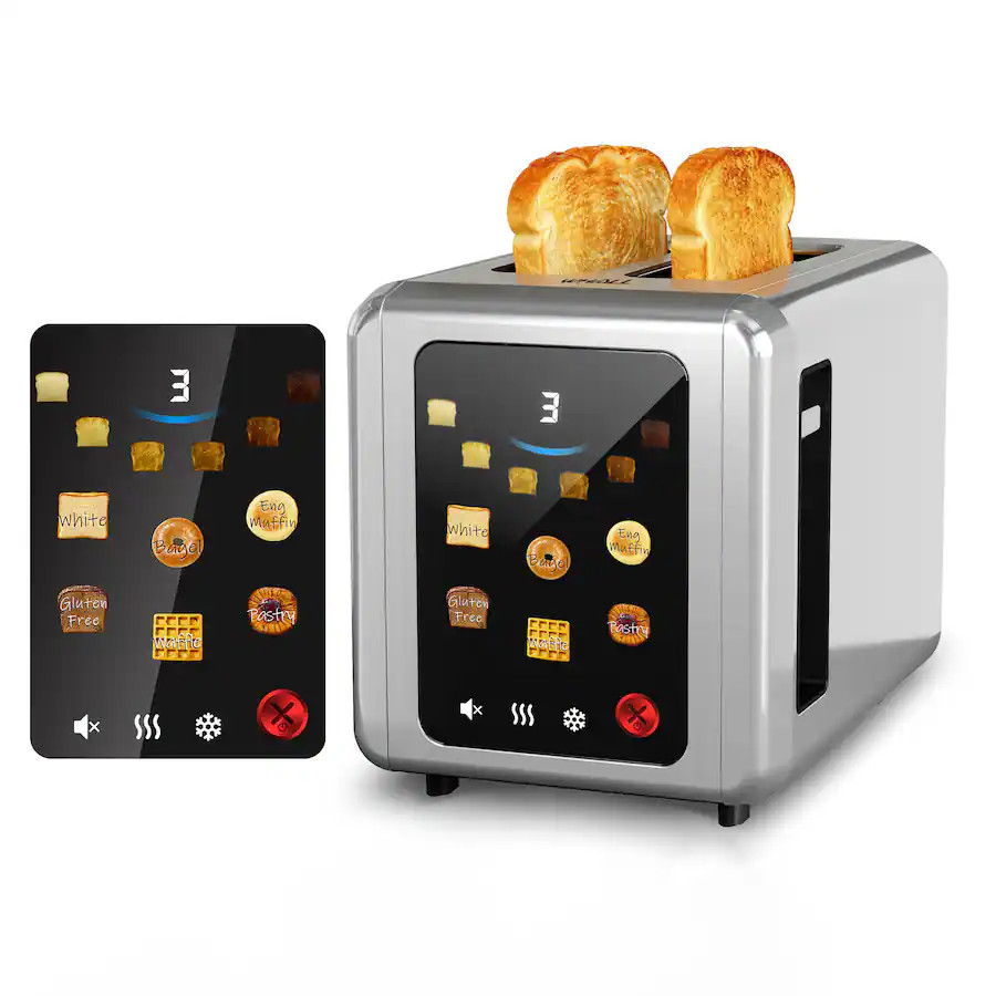 WHALL - 2 Slice Toaster Full Touch Toaster 1.5''Wide Slot, Digital Timer, 6 Bread Types & 6 Shade... | Best Buy U.S.