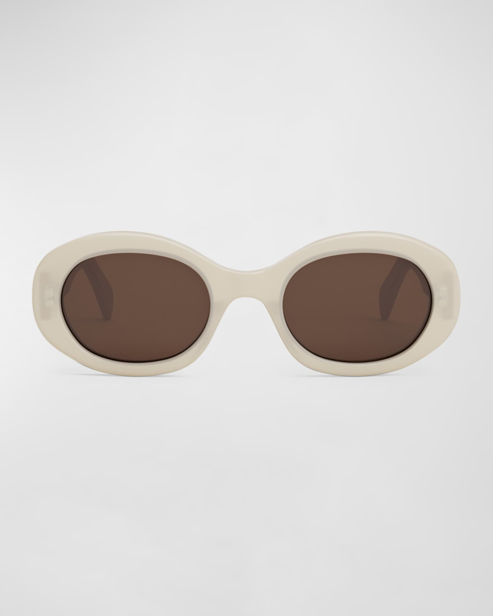 Celine Triomphe Logo Oval Acetate Sunglasses | Neiman Marcus