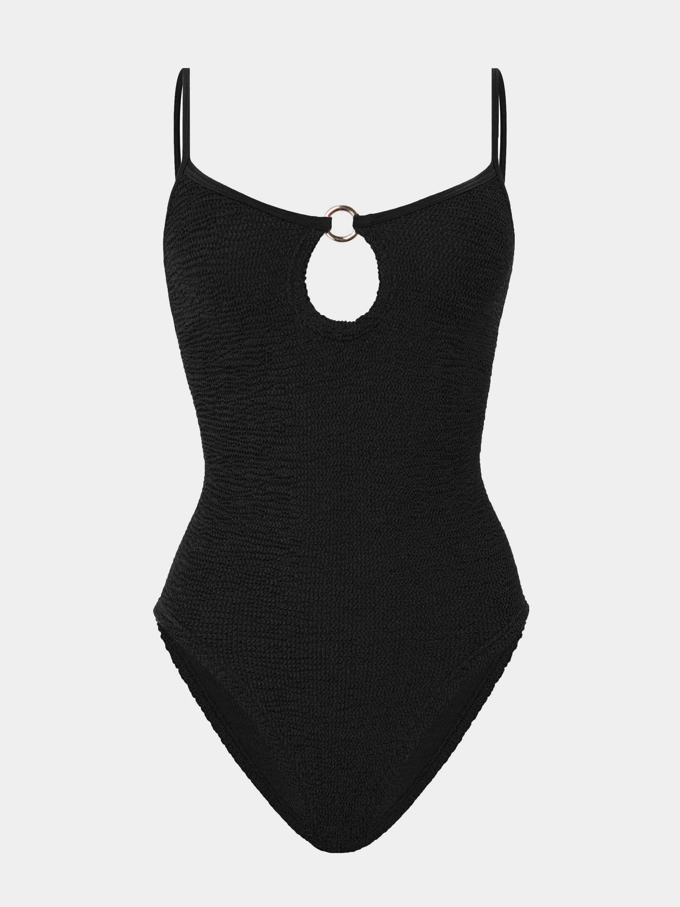 Toni Swim - Black | Signature Crinkle Scrunchie | Hunza G - Black / One size | HUNZA G
