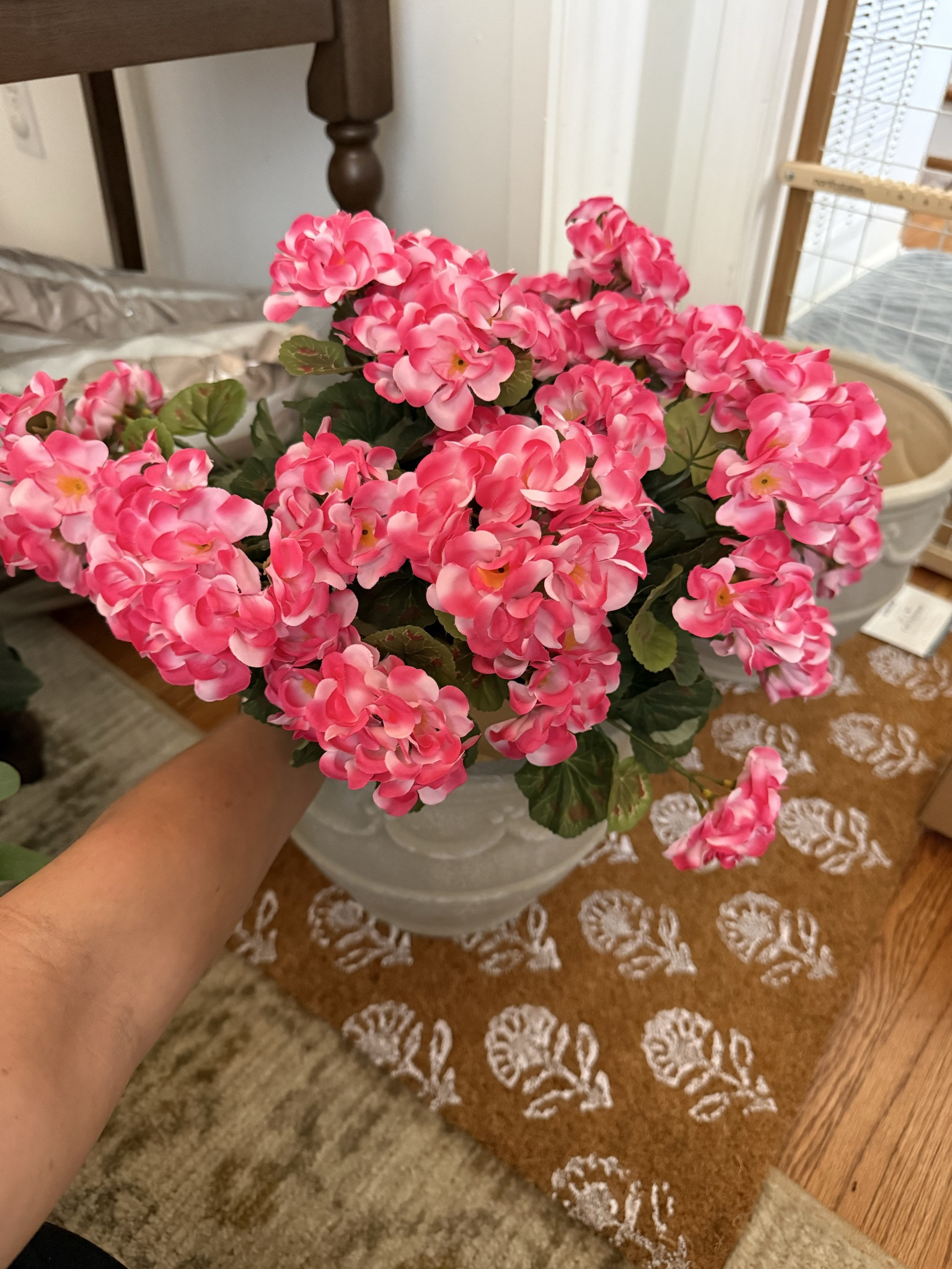 Faux geranium stems
Set of 6 stems 
Uv resistant
Multiple color options- I have the color “pink"

#LTKSeasonal #LTKmomlife #LTKHome