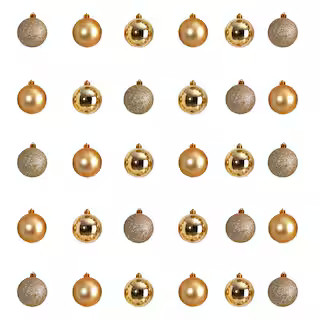 2.5 in. Shatterproff Holiday Christmas Ornament Set with Re-Useable Storage Container (30-Pack) | The Home Depot