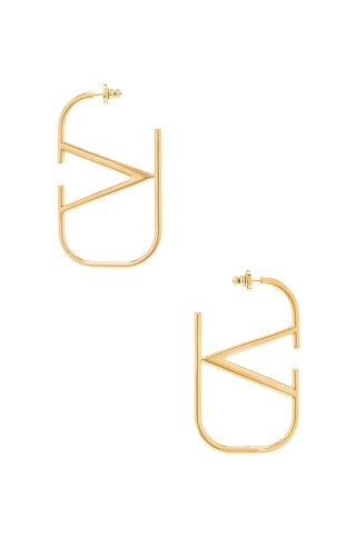Valentino Garavani V Logo Signature Earrings in Oro | FWRD | FWRD 