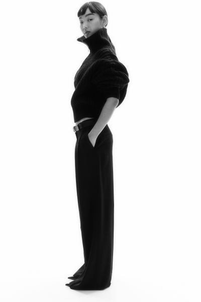 Chunky-knit zip-top jumper - Black - Ladies | H&M GB | H&M (UK, MY, IN, SG, PH, TW, HK)