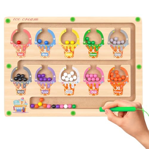 Magnetic Color and Number Maze - Montessori Toys for 2+ Year Old Christmas & Birthday Gift for Toddlers and Kids Boys Girls, Learning Educational Sensory Toys for Toddlers Road Trip Travel Toys | Amazon (US)