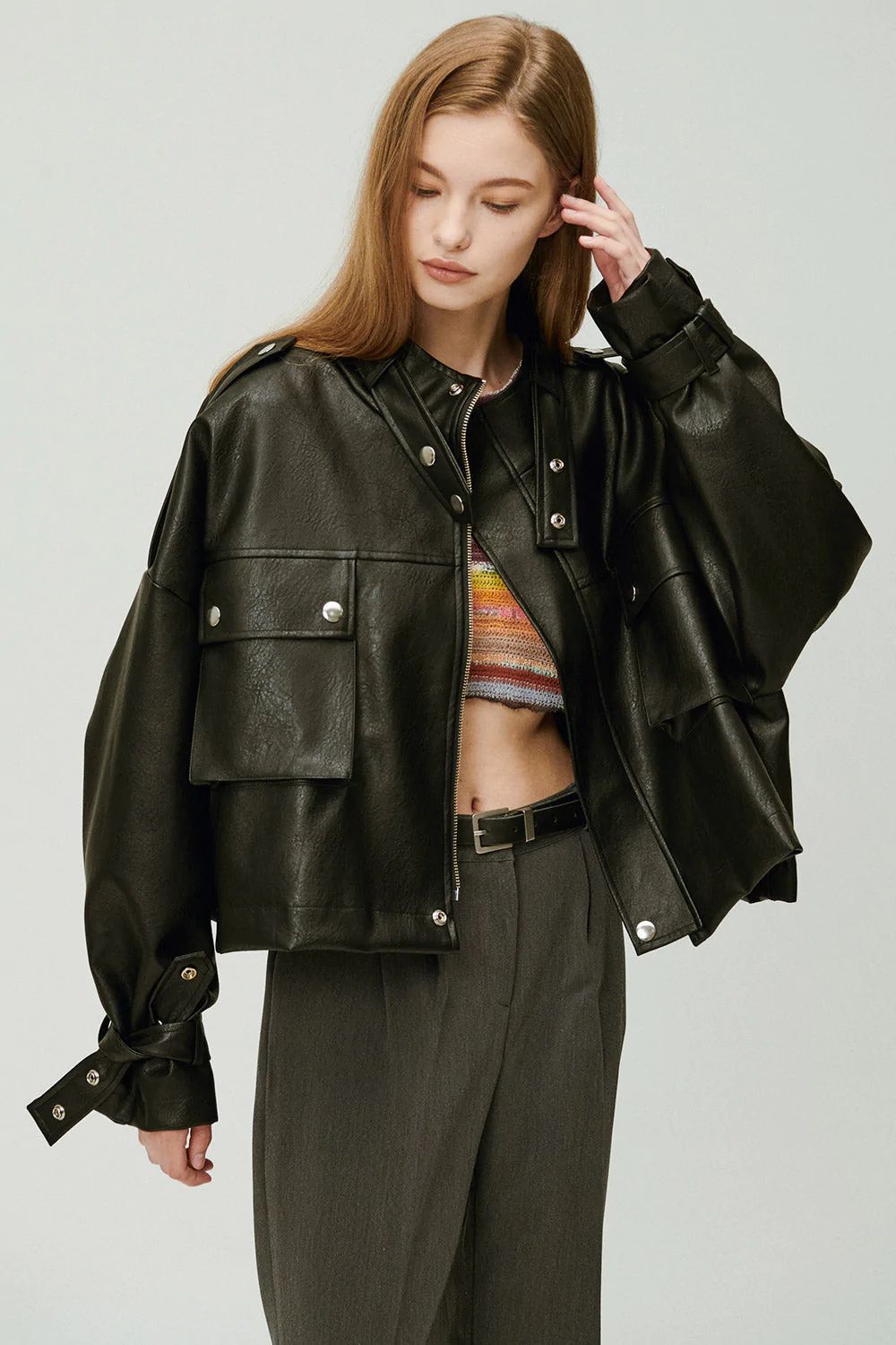Naomi Oversized Pleather Jacket | Storets (Global)