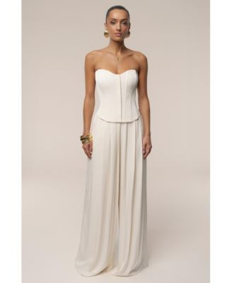 JLUXLABEL Women's Clara Wide Leg Pleated Trousers - Macy's | Macy's