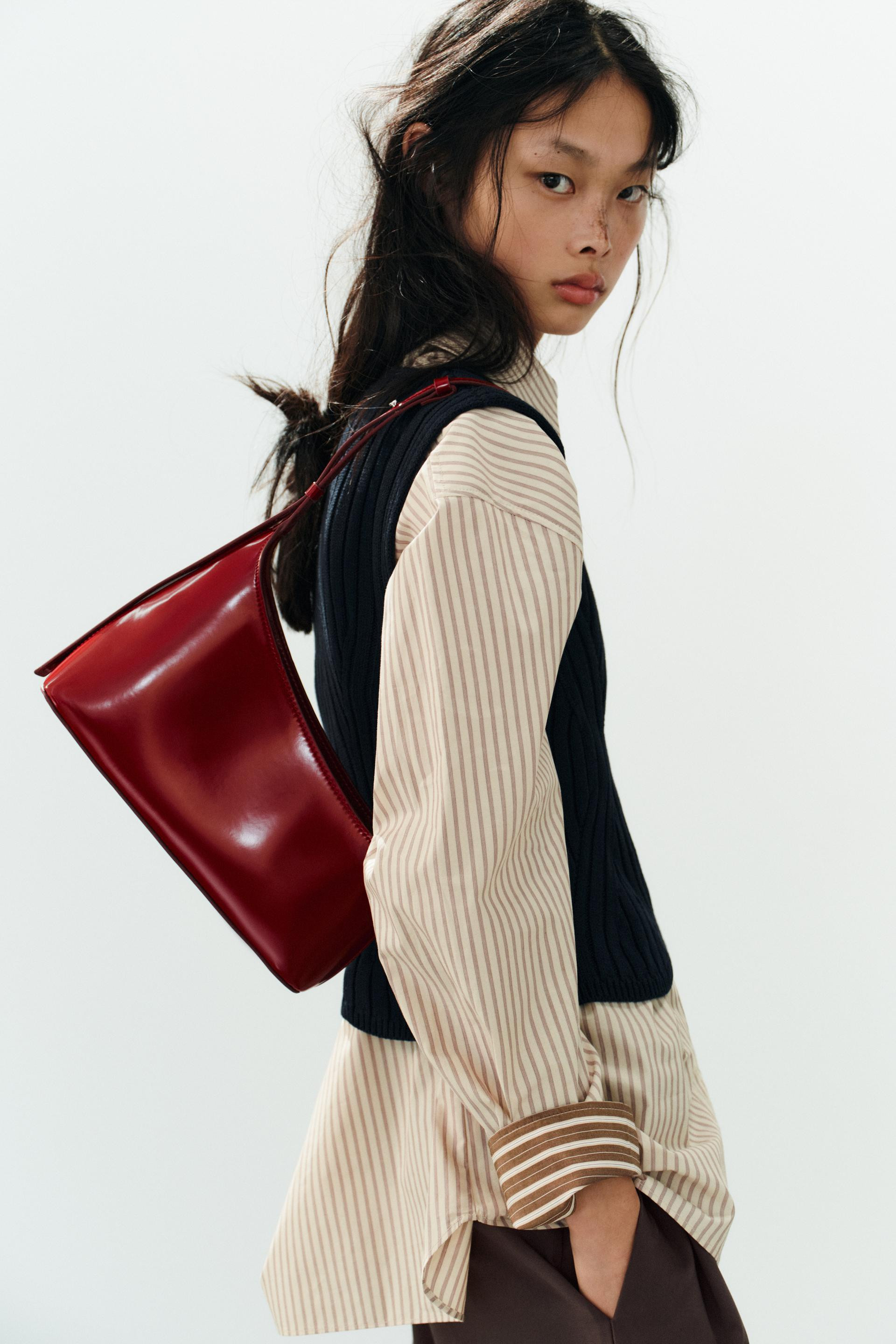 Zara - Asymmetric Shoulder Bag - Red - One Size Only - Woman | Zara US