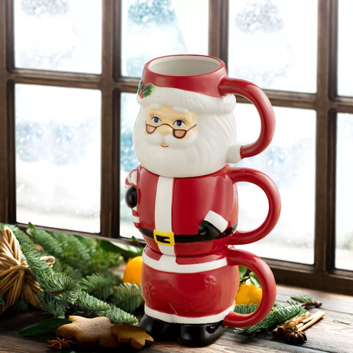 Mr. Christmas Ceramic Stacking Christmas Mugs | Target