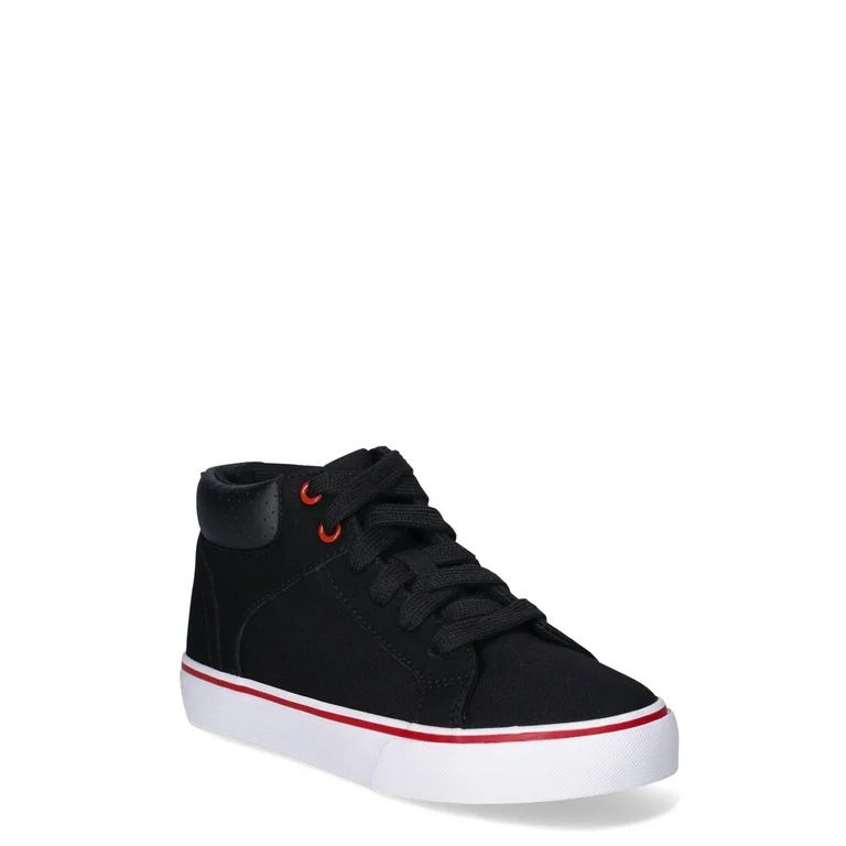 Wonder Nation Boys Black Casual Mid Top Sneakers, Sizes 13-6 | Walmart (US)