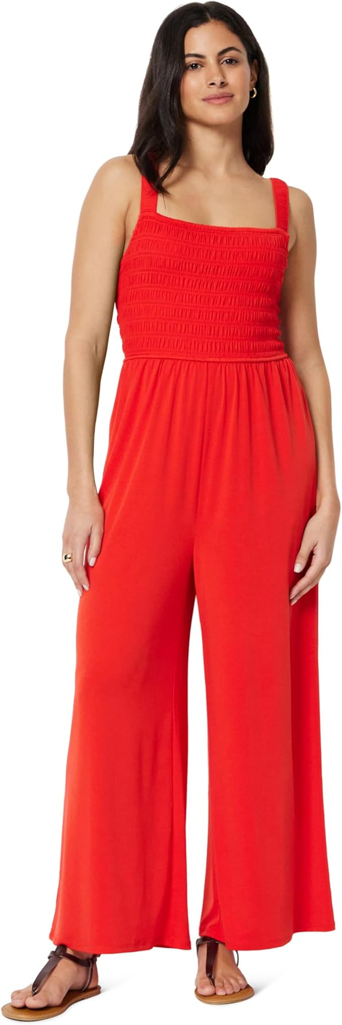 Amazon Essentials Women's Square Neck Wide Leg Sleeveless Jumpsuit | Amazon (US)