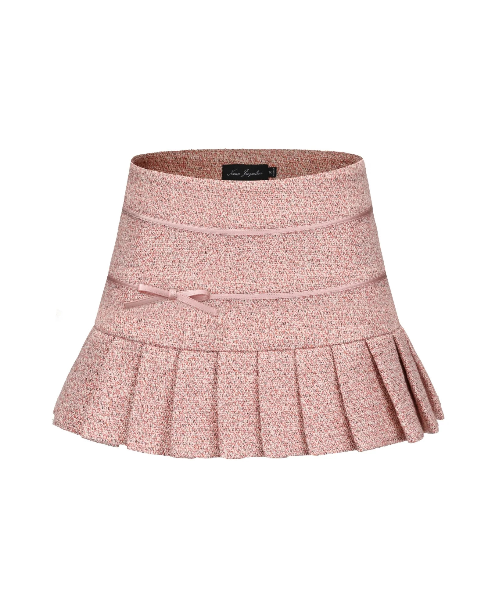 Gia Pleated Mini Skirt | Pink Tweed Mini Skirt | Designer Skirts | Nana Jacqueline