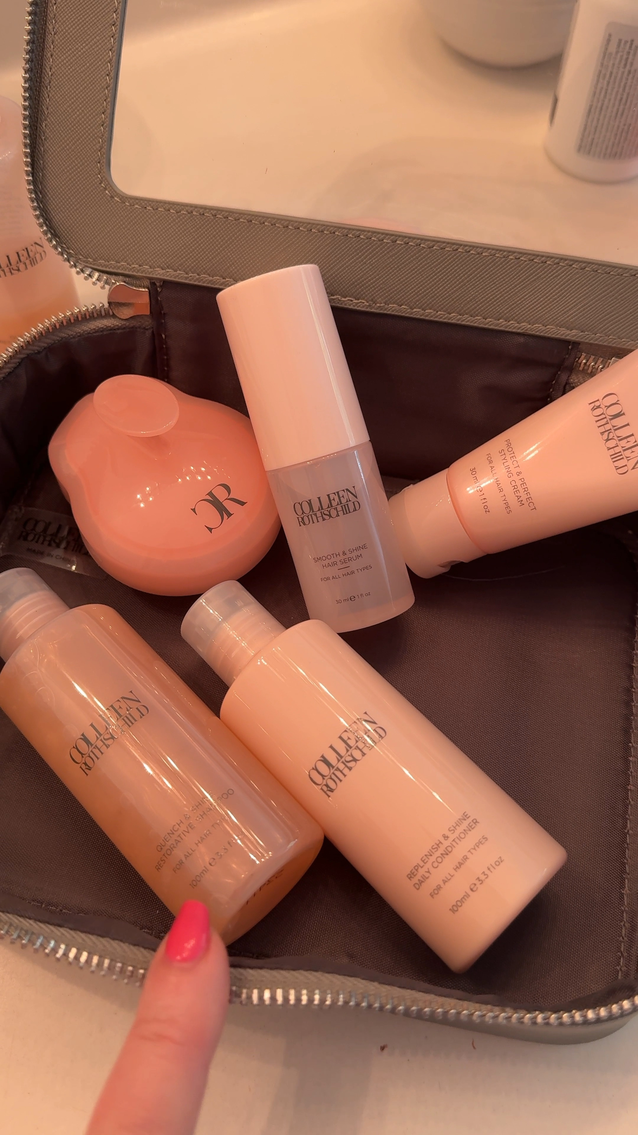 Use my code KAY20 to get 20% off sitewide @ColleenRothschild today. Exclusions include bundles and markdowns. I love their haircare products and use them daily. And I always travel with their Quench & Shine Haircare travel set. It goes a long ways and is a great way to try out the products, too. Right now you can get the travel hair essential set, a $100 value normally priced at $75, for just $56. That’s pretty amazing  #crpartner #colleenrothschild 

#LTKBeauty #LTKTravel