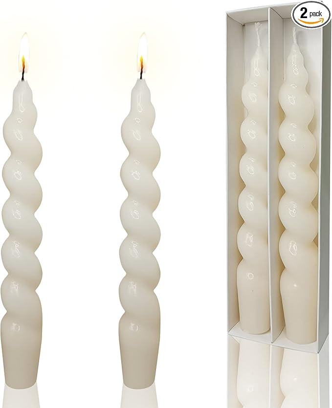 Spiral Taper Candle - Handmade 7.5 inches Twisted Candles Sticks Dripless Dinner Candle for Home ... | Amazon (US)