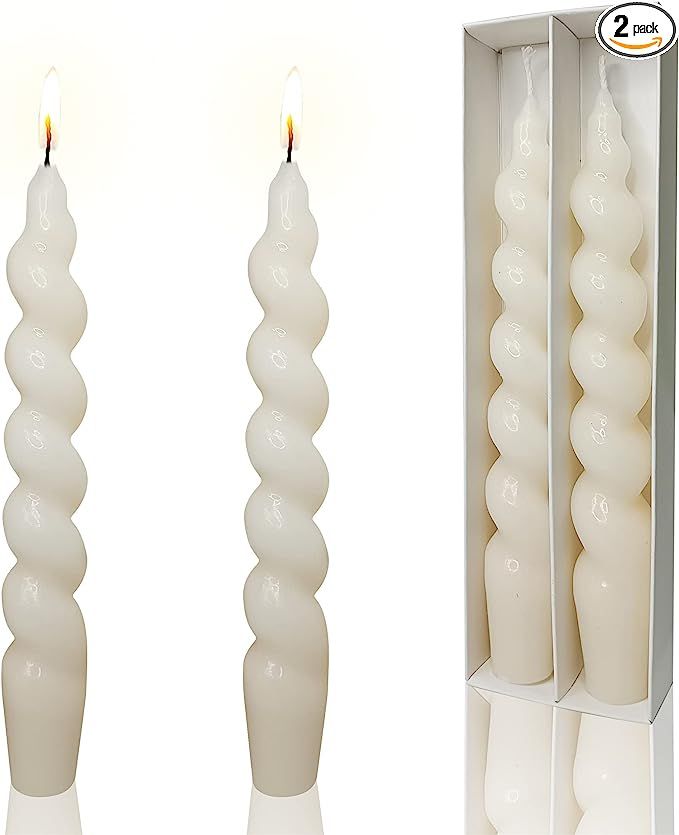 Spiral Taper Candle - Handmade 7.5 inches Twisted Candles Sticks Dripless Dinner Candle for Home ... | Amazon (US)