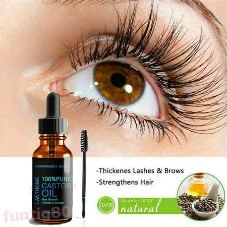 10ml Organic Castor Oil Lash Essence Extra Strength Serum for Eyelashes Eyebrows Hair Growth Suitabl | Walmart (US)