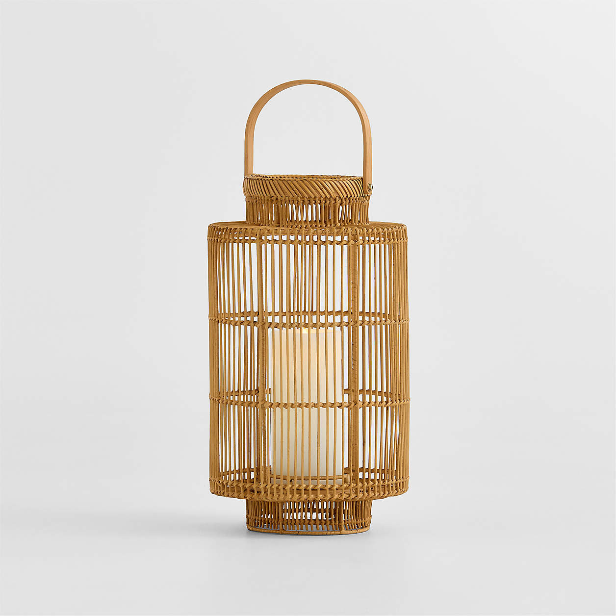 Devonport Large Woven Tall Lantern 18.5" + Reviews | Crate & Barrel | Crate & Barrel