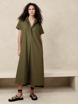 Cruz Poplin Maxi Dress | Banana Republic (US)
