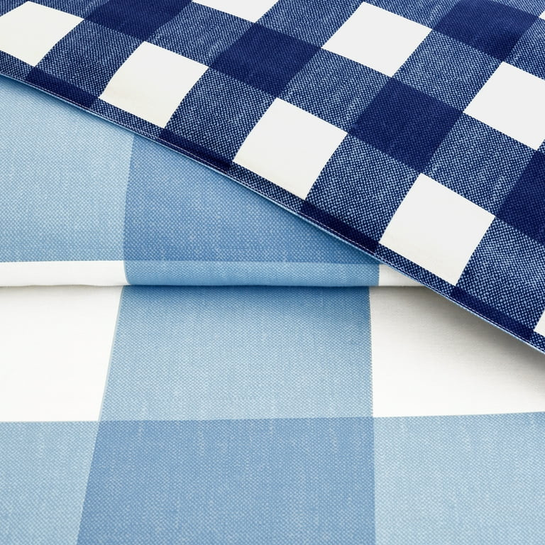 Gap Home Kids Gingham Reversible Organic Cotton Blend Comforter Set, Twin, Blue, 2-Pieces | Walmart (US)