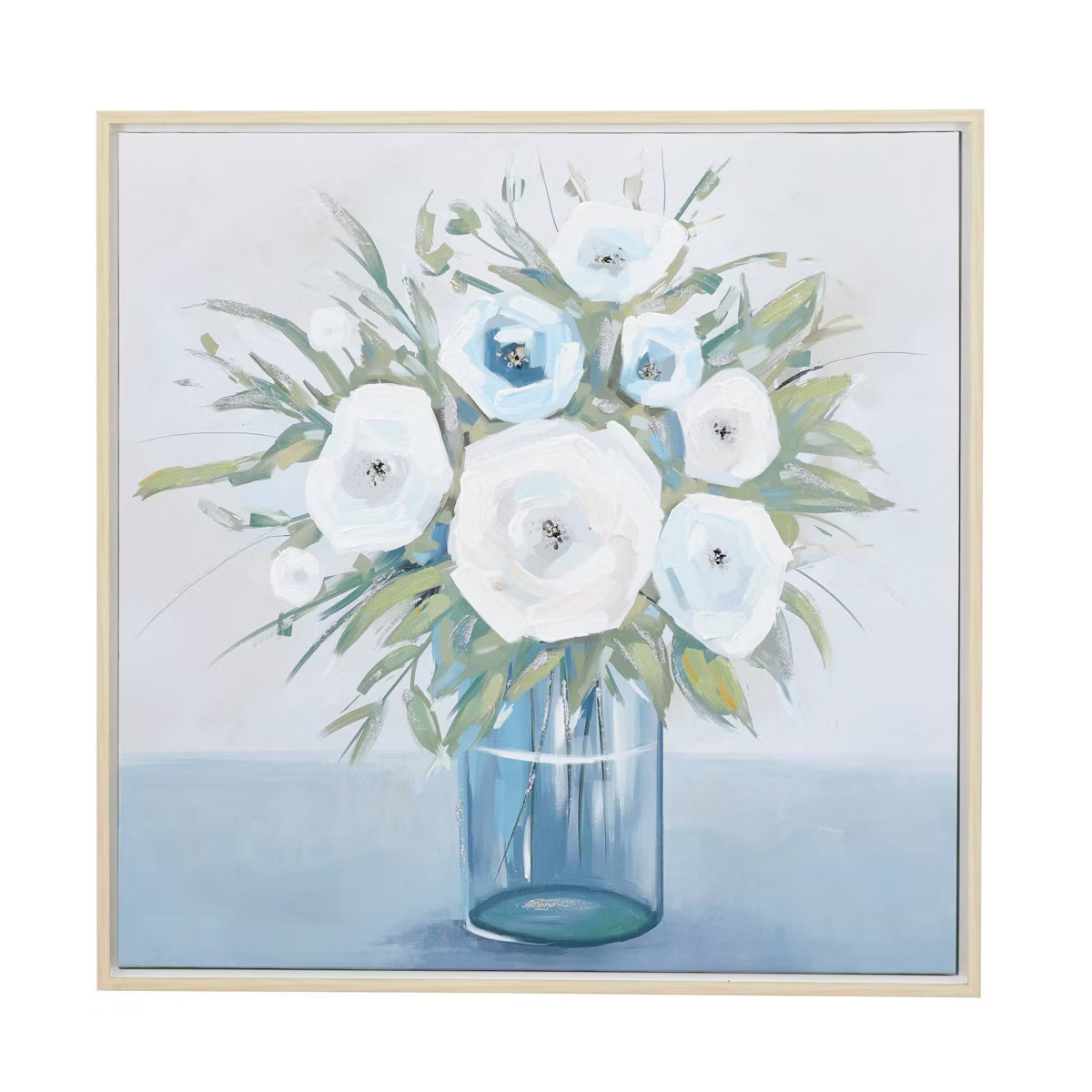 Canvas Floral Bouquet Framed Wall Art with Tan Frame Multi Colored - Olivia & May | Target