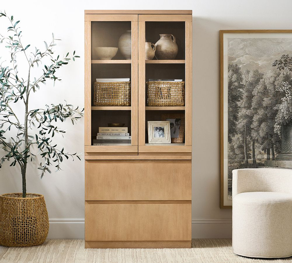 Pacific Glass Hutch with File Cabinet (34") | Pottery Barn (US)