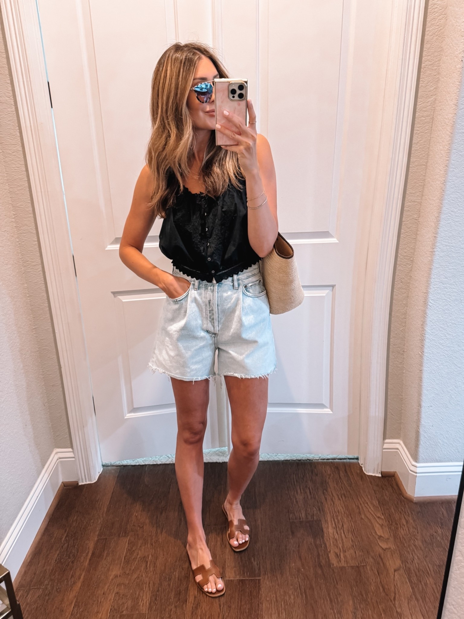Medium in top, size 26 in shorts