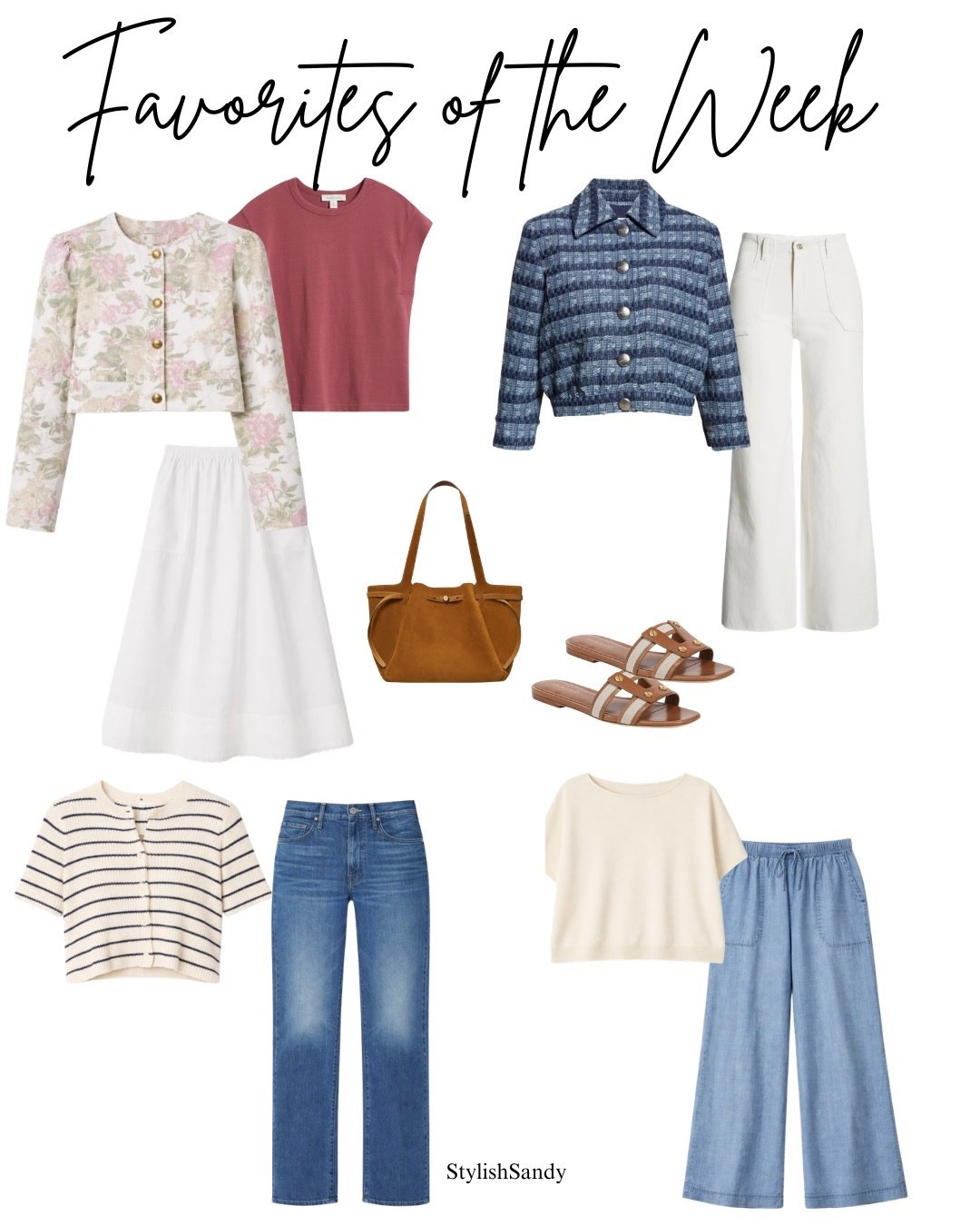 Your favorite items of the week!

floral jacket fits TTS
The rose shirt is also available in cream and fits true to size.
Blue jacket fits TTS
White jeans, fit TTS
The white skirt runs a bit big. ￼
Striped cardigan runs TTS
Jeans are between sizes, size down
Sweater top runs TTS
Drawstring pants run TTS. I went up to a size small for a looser fit. 

#LTKootd #LTKSaleAlert #LTKOver40