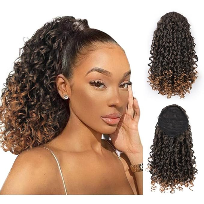 AISI BEAUTY Curly Ponytail Extension for Black Women Drawstring Ponytail Hair Extensions Mix Brow... | Amazon (US)