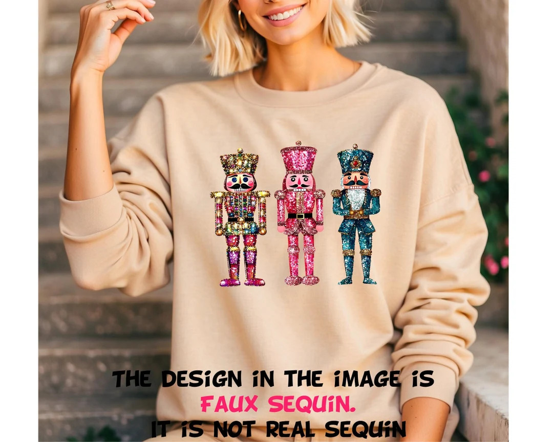 Sequin Nutcracker Sweatshirt, Christmas Sweatshirt, Christmas Sparkly Sweater, Preppy Nutcracker ... | Etsy (US)